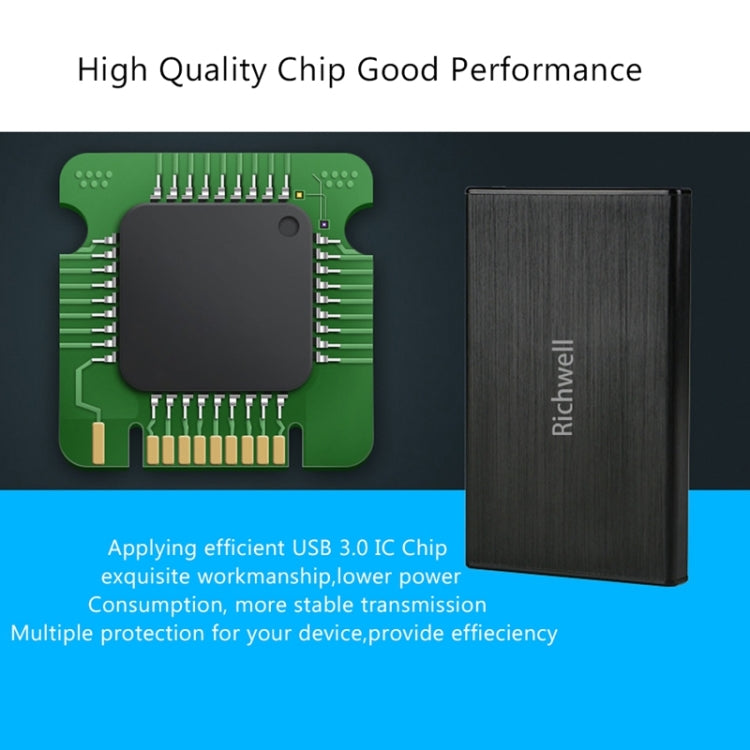 Richwell SATA R23-SATA-1TGB 2.5 inch USB3.0 Interface Mobile Hard Disk Drive, Capacity: 1TB(Black) - free shipping - PMC TechLife - Order now!