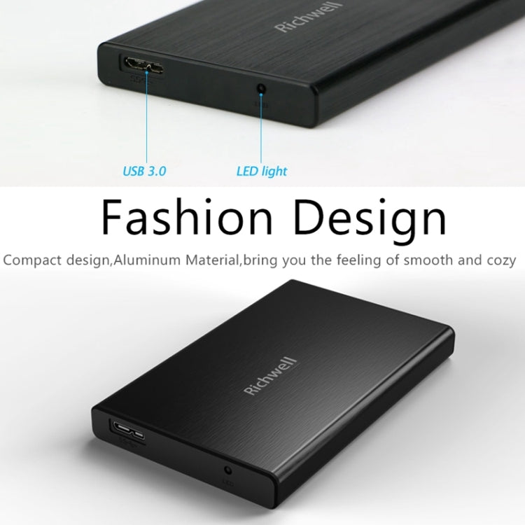 Richwell SATA R23-SATA-250GB 250GB 2.5 inch USB3.0 Interface Mobile Hard Disk Drive(Black) - free shipping - PMC Jewellery - Order now!