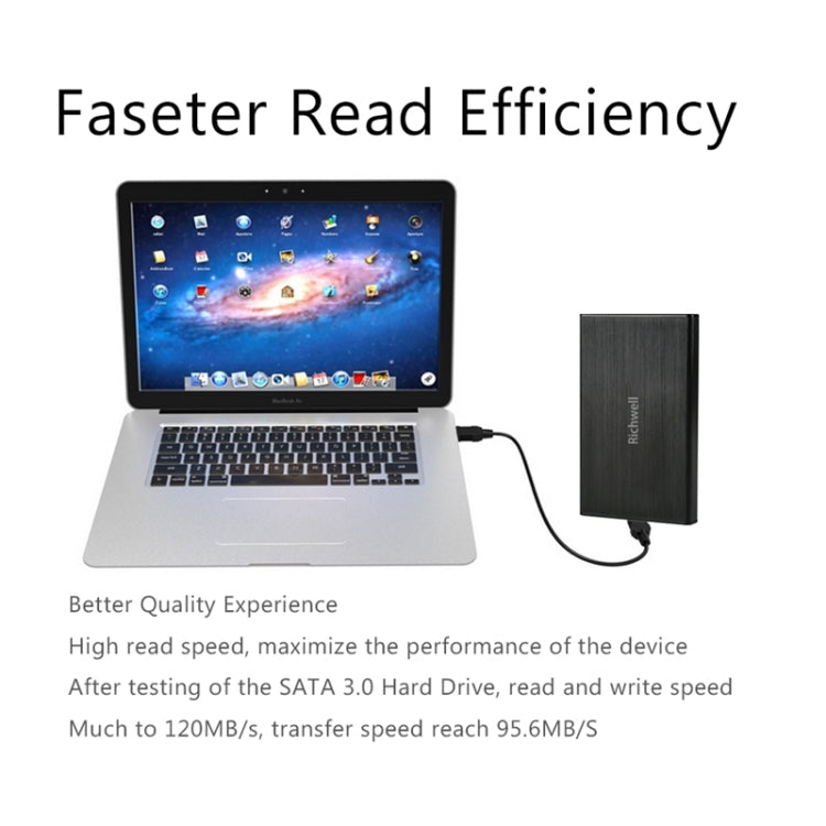 Richwell SATA R23-SATA-250GB 250GB 2.5 inch USB3.0 Interface Mobile Hard Disk Drive(Black) - free shipping - PMC Jewellery - Order now!