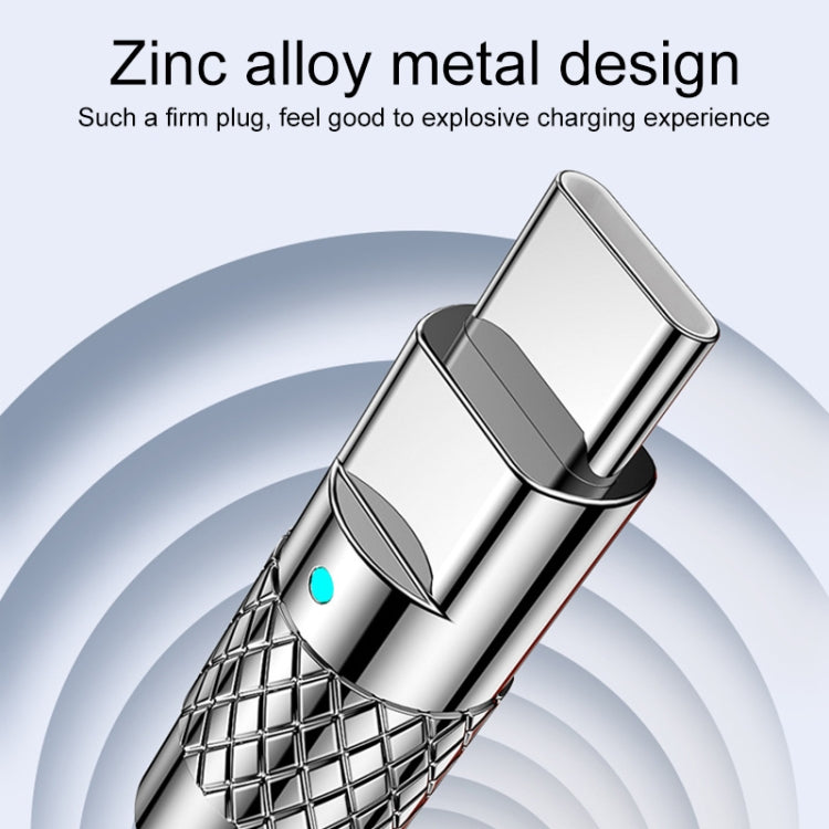 Mech Series 6A 120W USB to USB-C / Type-C Metal Plug Silicone Fast Charging Data Cable, Length: 1.2m(Orange)