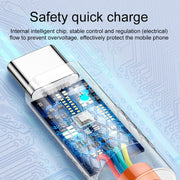 Mech Series 6A 120W USB to USB-C / Type-C Metal Plug Silicone Fast Charging Data Cable, Length: 1.2m(Orange)