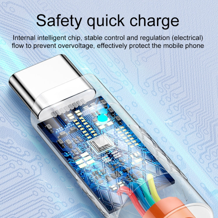Mech Series 6A 120W USB to USB-C / Type-C Metal Plug Silicone Fast Charging Data Cable, Length: 1.2m(Orange)