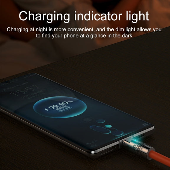 Mech Series 6A 120W USB to USB-C / Type-C Metal Plug Silicone Fast Charging Data Cable, Length: 1.2m(Orange)