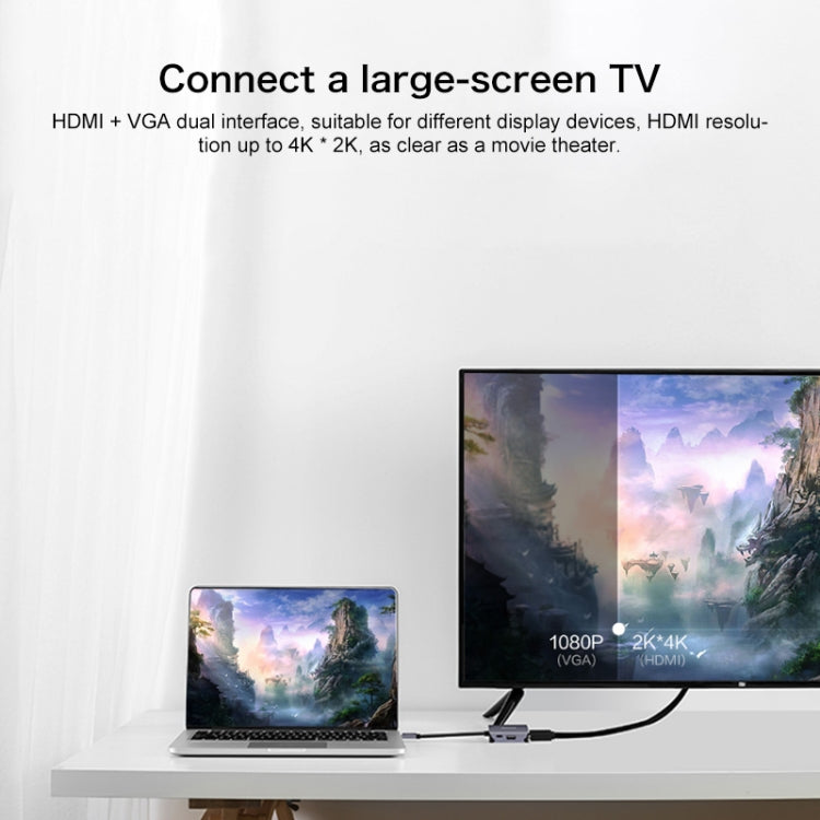 Lenovo C06 6 In 1 Type-C / USB-C to HDMI / VGA Universal Converter Docking Station - Cable & Adapters by Lenovo | Online Shopping South Africa | PMC Jewellery | Buy Now Pay Later Mobicred