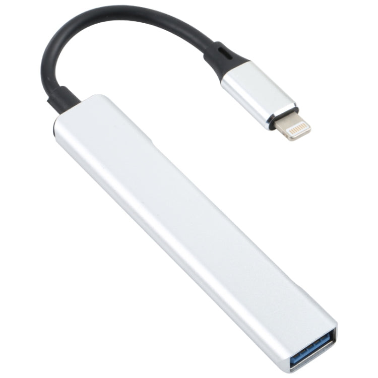 S-209 3 in 1 8 Pin Male to Dual USB 2.0 + USB 3.0 Female Adapter HUB(Silver) - Converter & Adapter by PMC TechLife | Online Shopping South Africa | PMC TechLife