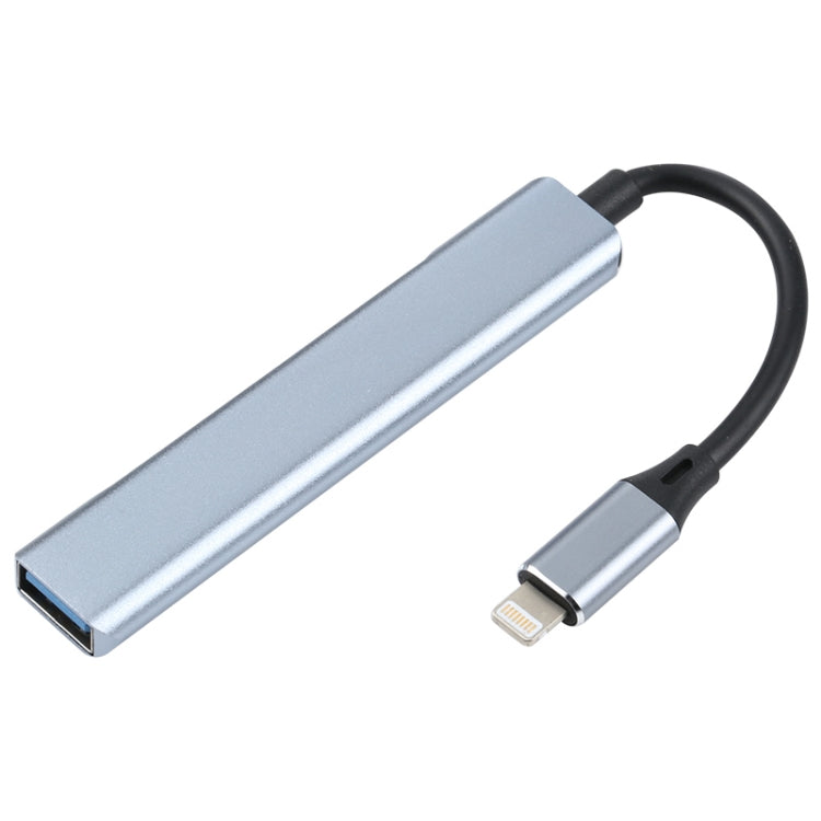S-209 3 in 1 8 Pin Male to Dual USB 2.0 + USB 3.0 Female Adapter HUB(Silver Grey) - Converter & Adapter by PMC TechLife | Online Shopping South Africa | PMC TechLife