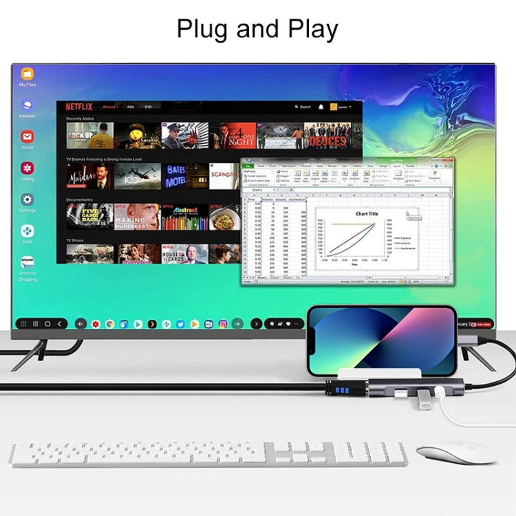 S-209 3 in 1 8 Pin Male to Dual USB 2.0 + USB 3.0 Female Adapter HUB(Silver Grey) - Converter & Adapter by PMC TechLife | Online Shopping South Africa | PMC TechLife