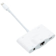 NK-1033 5 in 1 8 Pin Male to Dual USB + 3.5mm AUX + Ethernet + 8 Pin Power Female Adapter - Converter & Adapter by PMC TechLife | Online Shopping South Africa | PMC TechLife