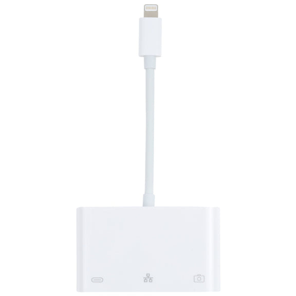 NK-107 3 in 1 8 Pin Male to USB + 1000M Ethernet + 8 Pin Power Female Adapter