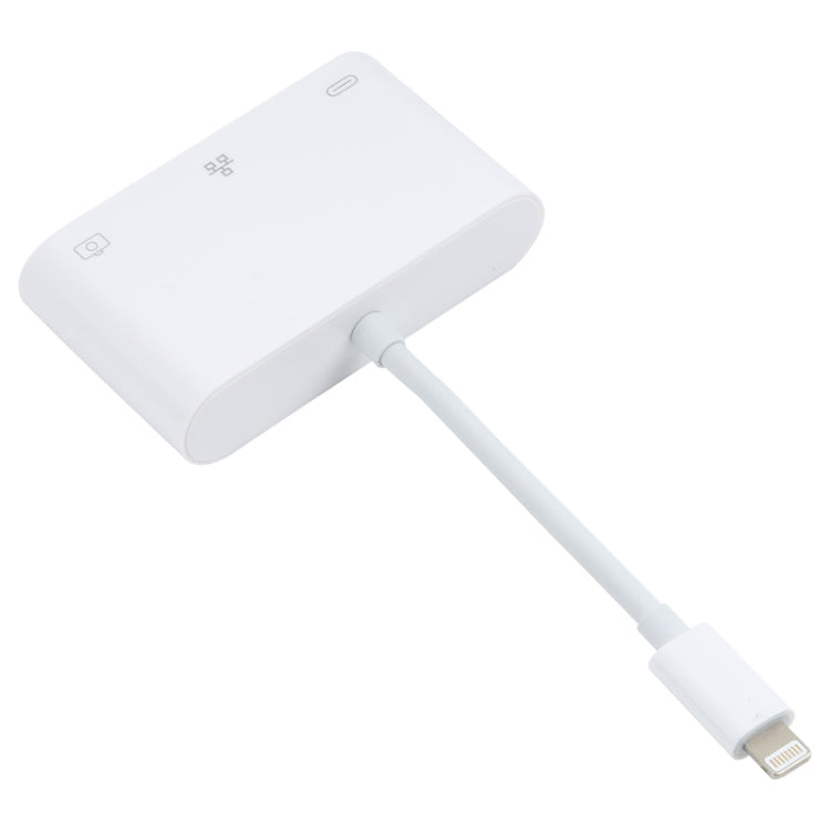 NK-107 3 in 1 8 Pin Male to USB + 1000M Ethernet + 8 Pin Power Female Adapter - Converter & Adapter by PMC TechLife | Online Shopping South Africa | PMC TechLife
