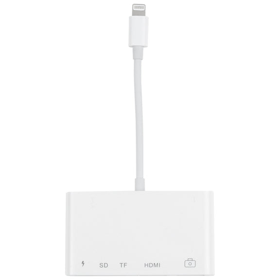5 in 1 8 Pin Male to USB + HDMI + TF / SD Card Slot + 8 Pin Power Female OTG Digital AV Adapter