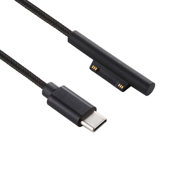 USB-C / Type-C to 6 Pin Nylon Male Power Cable for Microsoft Surface Pro 3 / 4 / 5 / 6 Laptop Adapter, Cable Length: 1.5m