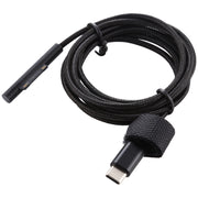 USB-C / Type-C to 6 Pin Nylon Male Power Cable for Microsoft Surface Pro 3 / 4 / 5 / 6 Laptop Adapter, Cable Length: 1.5m