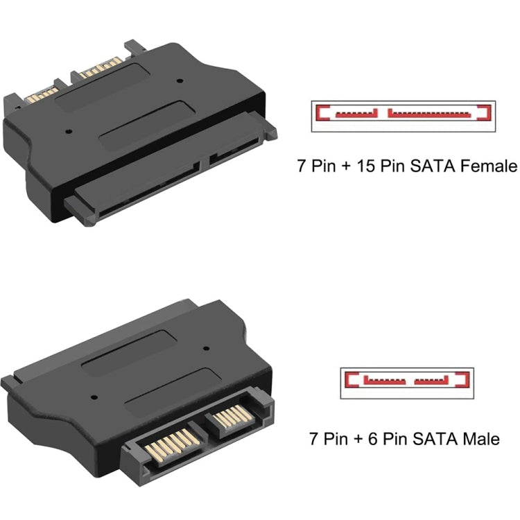 SATA 22 Pin Female to SLIMLINE SATA 13 Pin Male Adapter - free shipping - PMC TechLife - Order now!