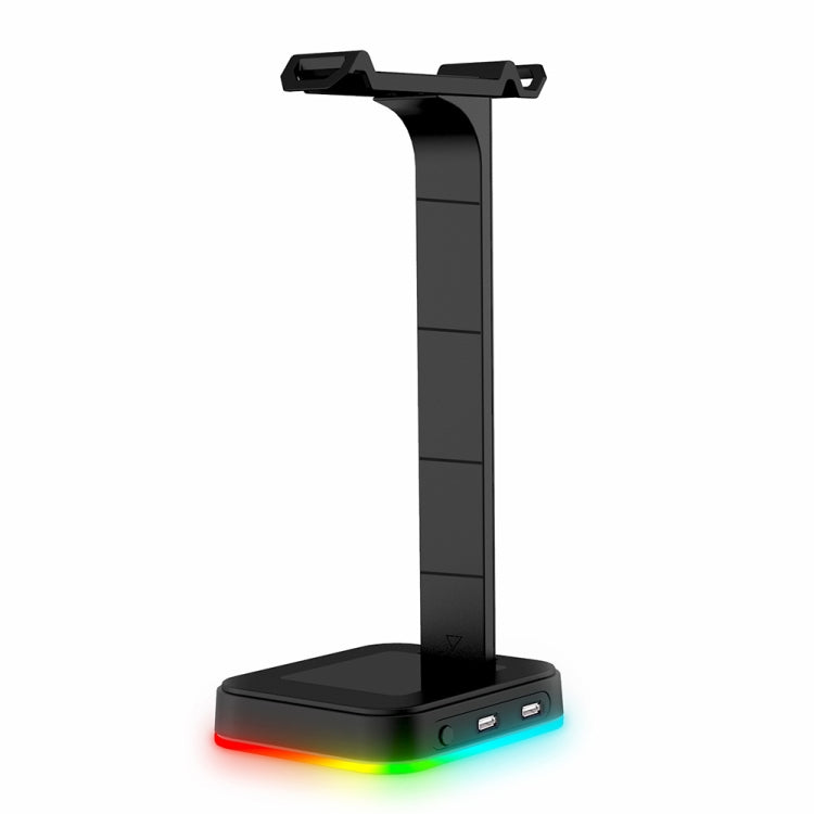 RGBD9 Colorful Glowing Gaming Headset Display Stand with Charging + Data Transmission Dual USB Interface (Black) - Anti-lost & Holder by PMC TechLife | Online Shopping South Africa | PMC TechLife