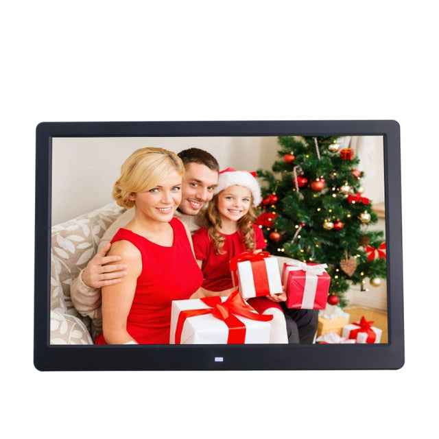 15-inch Digital Photo Frame Electronic Photo Frame Ultra-narrow Side Support 1080P Wall-mounted Advertising Machine(Black)