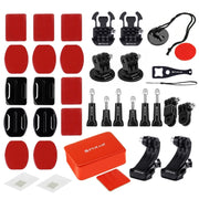 PULUZ 53 in 1 Accessories Total Ultimate Combo Kits with Camouflage EVA Case (Chest Strap + Suction Cup Mount + 3-Way Pivot Arms + J-Hook Buckle + Wrist Strap + Helmet Strap + Extendable Monopod + Sur ...  for GoPro, Insta360, DJI and Other Action Cameras