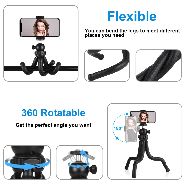 PULUZ Mini Octopus Flexible Tripod Holder with Ball Head & Phone Clamp + Tripod Mount Adapter & Long Screw for SLR Cameras, GoPro, Cellphone, Size: 30cmx5cm - Portable Mini Tripod by PULUZ | Online Shopping South Africa | PMC TechLife | Buy Now Pay Later Mobicred