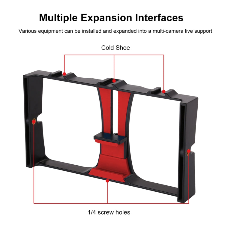 PULUZ 4 in 1 Vlogging Live Broadcast LED Selfie Fill Light Smartphone Video Rig Kits with Microphone + Tripod Mount + Cold Shoe Tripod Head for iPhone, Galaxy, Huawei, Xiaomi, HTC, LG, Google, and Other Smartphones(Red) - free shipping - PMC TechLife - Order now!