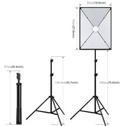 PULUZ Softbox Lighting Kit 2 PCS 50x70cm Professional Photo Studio Photography Light Equipment with 2 x E27 Socket Bulb Photography Lighting Kit(EU Plug)