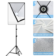 PULUZ Softbox Lighting Kit 2 PCS 50x70cm Professional Photo Studio Photography Light Equipment with 2 x E27 Socket Bulb Photography Lighting Kit(EU Plug)