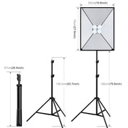 PULUZ Softbox Lighting Kit 2 PCS 50x70cm Professional Photo Studio Photography Light Equipment with 8 x E27 20W E27 Socket Bulb Photography Lighting Kit for Filming Portrait Shooting / Fashion Advertising Photography(EU Plug)