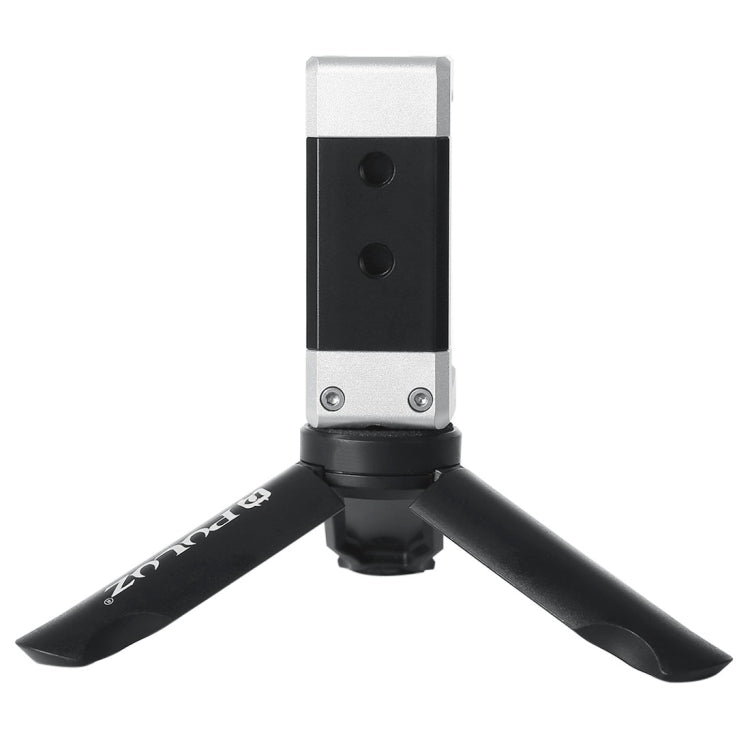 PULUZ Folding Plastic Tripod + Aluminum Alloy Clamp Bracket with Cold Shoe for iPhone, Galaxy, Huawei, Xiaomi, Sony, HTC, Google and other Smartphones - Desktop Holder by PULUZ | Online Shopping South Africa | PMC TechLife | Buy Now Pay Later Mobicred
