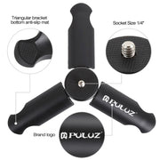 PULUZ Folding Plastic Tripod + Aluminum Alloy Clamp Bracket with Cold Shoe for iPhone, Galaxy, Huawei, Xiaomi, Sony, HTC, Google and other Smartphones