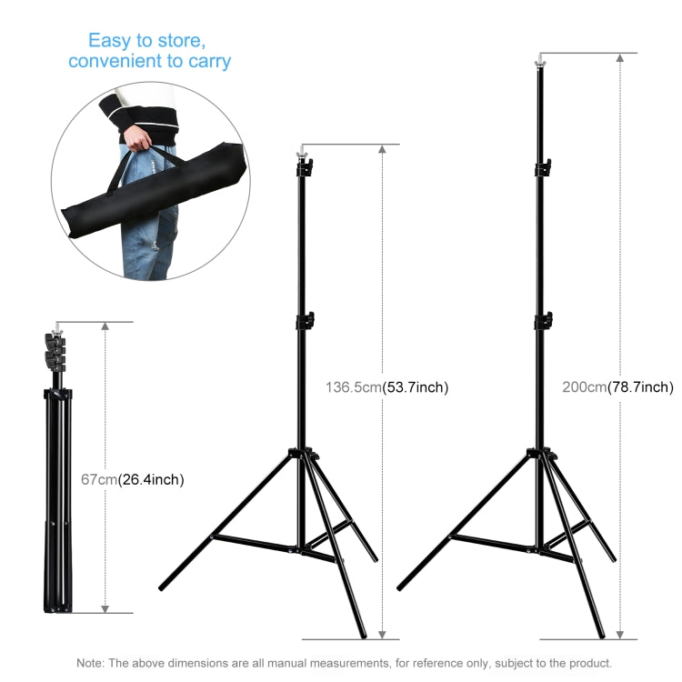 PULUZ 2.9x2m Photo Studio Background Support Stand Backdrop Crossbar Bracket Kit with Red / Blue / Green Polyester Backdrops