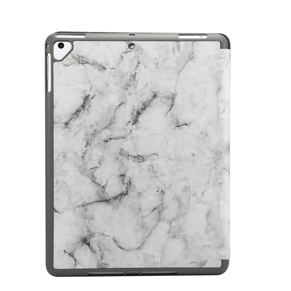 Marble Texture Pattern Horizontal Flip Case for iPad 9.7 (2018) , with Three-folding Holder & Pen Slots(Black)