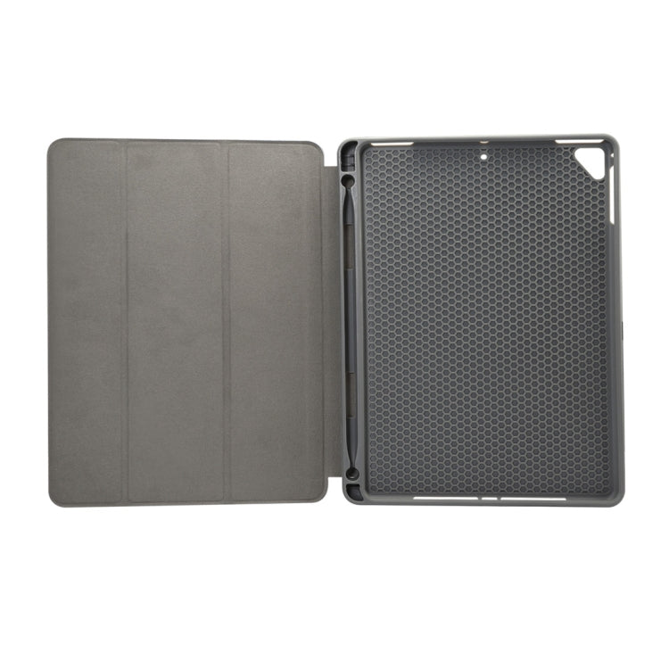 Marble Texture Pattern Horizontal Flip Case for iPad 9.7 (2018) , with Three-folding Holder & Pen Slots(Black)
