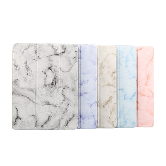 Marble Texture Pattern Horizontal Flip Case for iPad 9.7 (2018) , with Three-folding Holder & Pen Slots(Black)