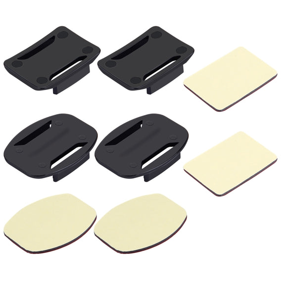 PULUZ 2 PCS Curved Surface Mounts + 2 PCS Flat Surface Mounts + 4 PCS Adhesive Mount Stickers for PULUZ Action Sports Cameras Jaws Flex Clamp Mount for GoPro, Insta360, DJI and Other Action Cameras
