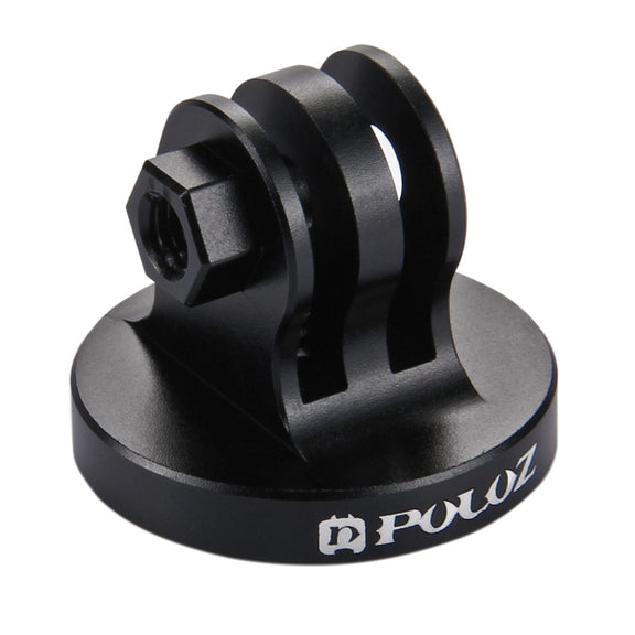PULUZ 1/4 inch Screw Hole Tripod Mount CNC Adapter for GoPro Hero11 Black / HERO10 Black /9 Black /8 Black /7 /6 /5 /5 Session /4 Session /4 /3+ /3 /2 /1, DJI Osmo Action and Other Action Cameras(Black)