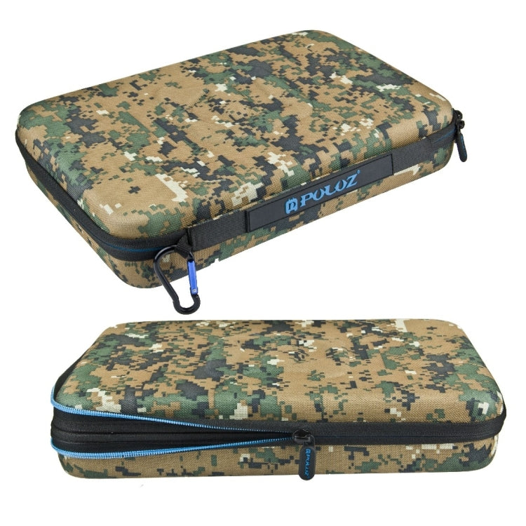 PULUZ Camouflage Pattern Water-resistant Carrying and Travel Case for for GoPro, Insta360, DJI and Other Action Cameras Accessories, Large Size: 32cm x 22cm x 7cm