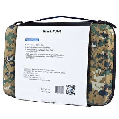 PULUZ Camouflage Pattern Waterproof Carrying and Travel Case for for GoPro, Insta360, DJI and Other Action Cameras Accessories, Large Size: 32cm x 22cm x 7cm - Carry Cases by PULUZ | Online Shopping South Africa | PMC Jewellery | Buy Now Pay Later Mobicred