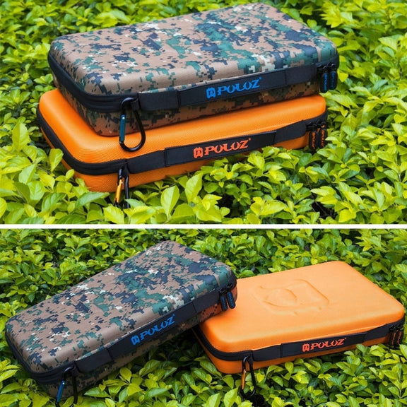 PULUZ Camouflage Pattern Water-resistant Carrying and Travel Case for for GoPro, Insta360, DJI and Other Action Cameras Accessories, Large Size: 32cm x 22cm x 7cm