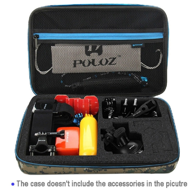 PULUZ Camouflage Pattern Waterproof Carrying and Travel Case for for GoPro, Insta360, DJI and Other Action Cameras Accessories, Large Size: 32cm x 22cm x 7cm - Carry Cases by PULUZ | Online Shopping South Africa | PMC Jewellery | Buy Now Pay Later Mobicred