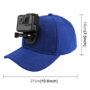 PULUZ Baseball Hat with J-Hook Buckle Mount & Screw for GoPro, DJI OSMO Action and Other Action Cameras(Blue)