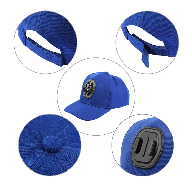 PULUZ Baseball Hat with J-Hook Buckle Mount & Screw for GoPro, DJI OSMO Action and Other Action Cameras(Blue)