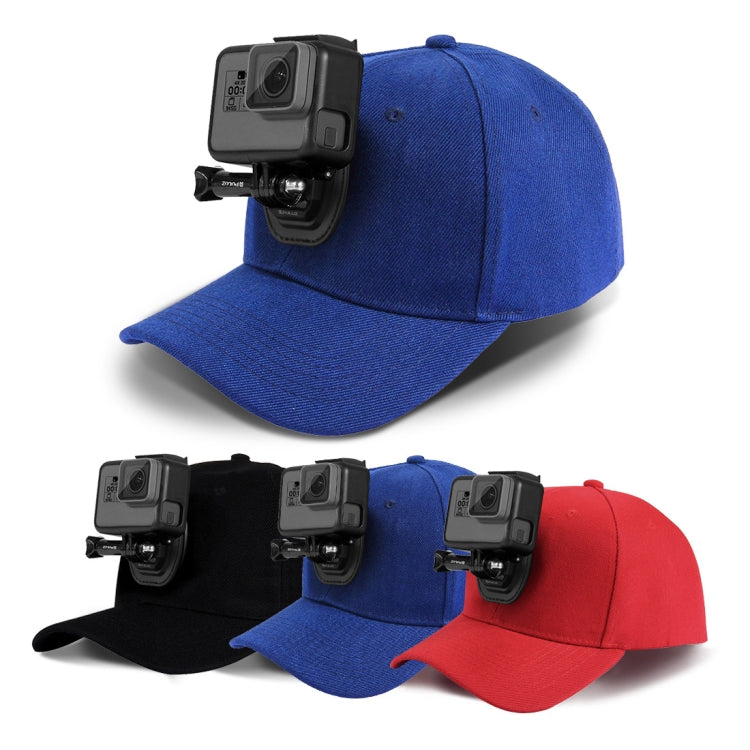 PULUZ Baseball Hat with J-Hook Buckle Mount & Screw for GoPro, DJI OSMO Action and Other Action Cameras(Blue)