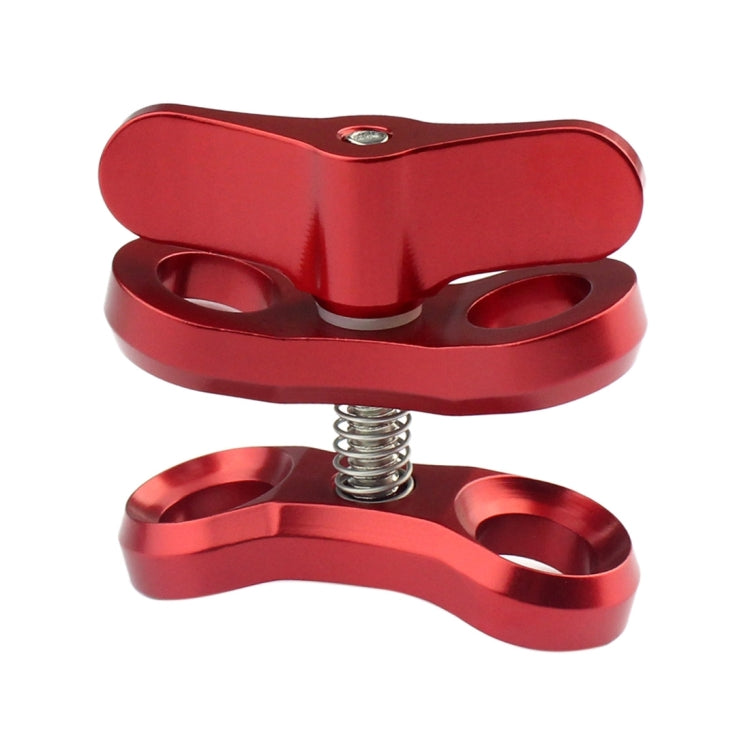 PULUZ Ball Clamp Close Hole Diving Camera Bracket CNC Aluminum Spring Flashlight Clamp for Diving Underwater Photography System(Red)