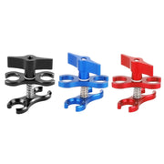 PULUZ Dual Ball Clamp Open Hole Diving Camera Bracket CNC Aluminum Spring Flashlight Clamp for Diving Underwater Photography System(Red)