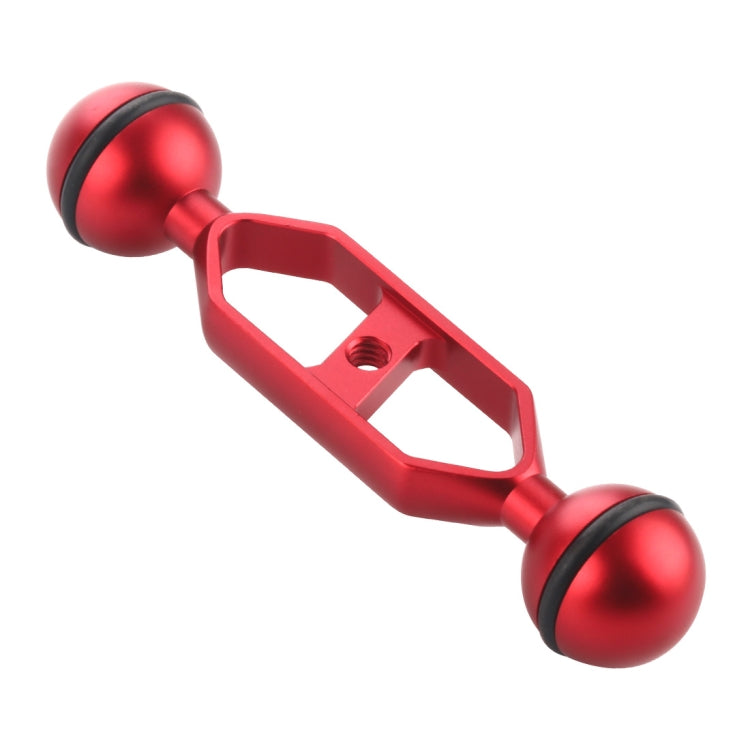 PULUZ 5.0 inch 12.6cm Aluminum Alloy Dual Balls Arm, Ball Diameter: 25mm(Red) - Diving Accessories by PULUZ | Online Shopping South Africa | PMC TechLife | Buy Now Pay Later Mobicred