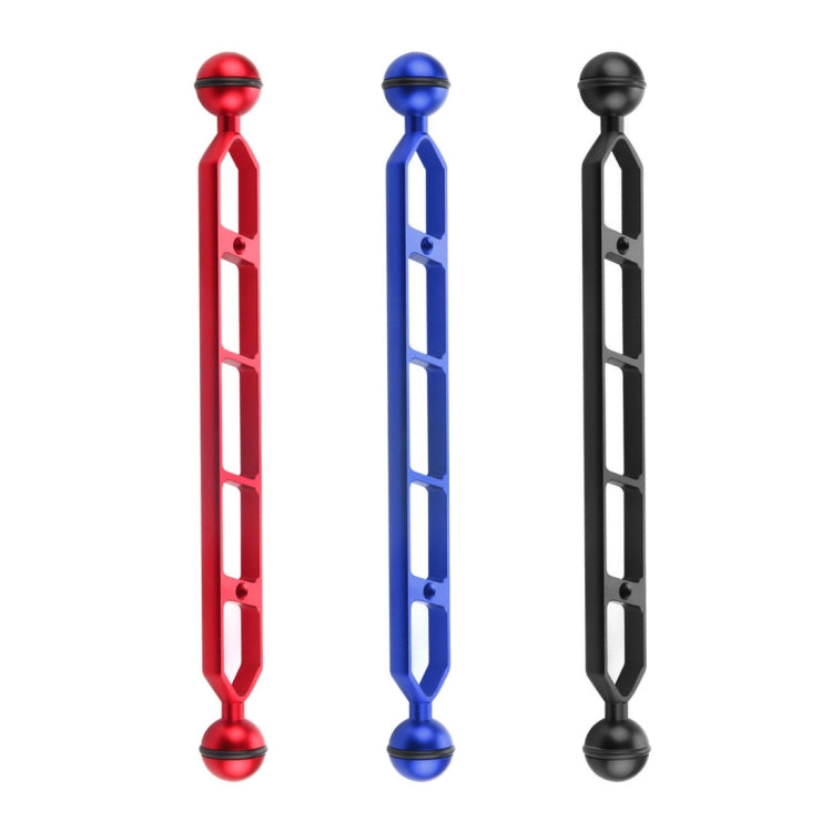 PULUZ 11.0 inch 27.9cm Aluminum Alloy Dual Balls Arm, Ball Diameter: 25mm(Black)