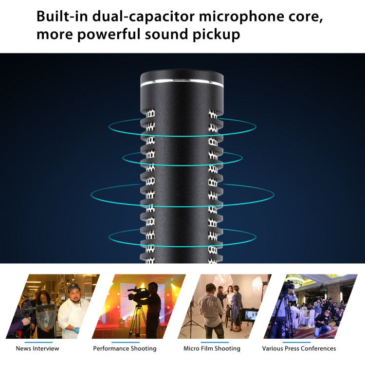 PULUZ Professional Interview Condenser Video Shotgun Microphone with 3.5mm Audio Cable for DSLR & DV Camcorder - free shipping - PMC TechLife - Order now!