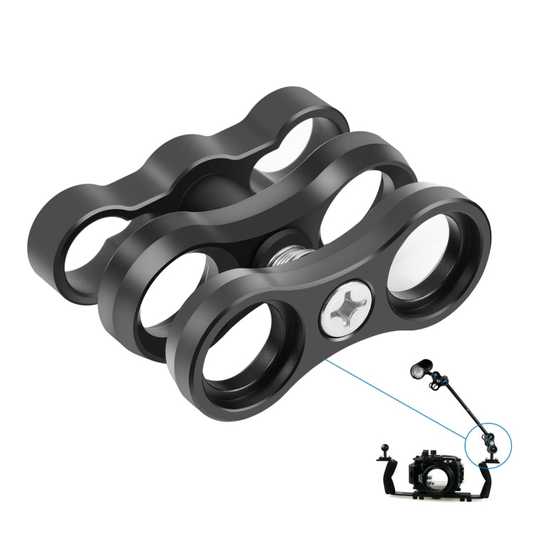 PULUZ Dual Aluminum Alloy Clamp for Underwater Arm System - Diving Accessories by PULUZ | Online Shopping South Africa | PMC Jewellery | Buy Now Pay Later Mobicred