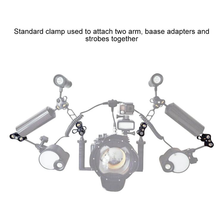 PULUZ Dual Aluminum Alloy Clamp for Underwater Arm System - Diving Accessories by PULUZ | Online Shopping South Africa | PMC Jewellery | Buy Now Pay Later Mobicred