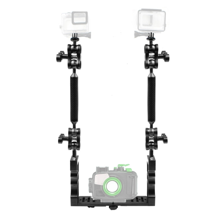 PULUZ Dual Handle Aluminium Tray Stabilizer with 4 x Dual Ball Aluminum Alloy Clamp & 2 x 7 inch Floating Arm & 2 x Ball Head Adapter for Underwater Camera Housings - free shipping - PMC Jewellery - Order now!