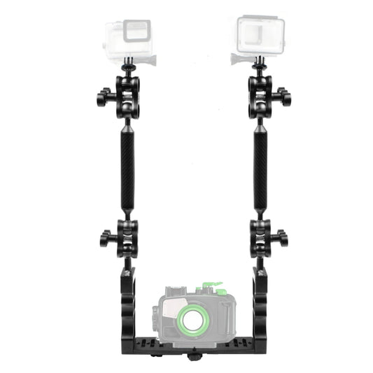 PULUZ Dual Handle Aluminium Tray Stabilizer with 4 x Dual Ball Aluminum Alloy Clamp & 2 x 7 inch Floating Arm & 2 x Ball Head Adapter for Underwater Camera Housings - free shipping - PMC Jewellery - Order now!
